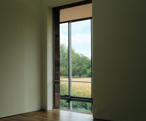 A welcoming and clean studio space with natural light before a class starts.